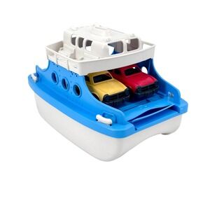 Green Toys Ferry Boat With Cars Bath Toy Blue White